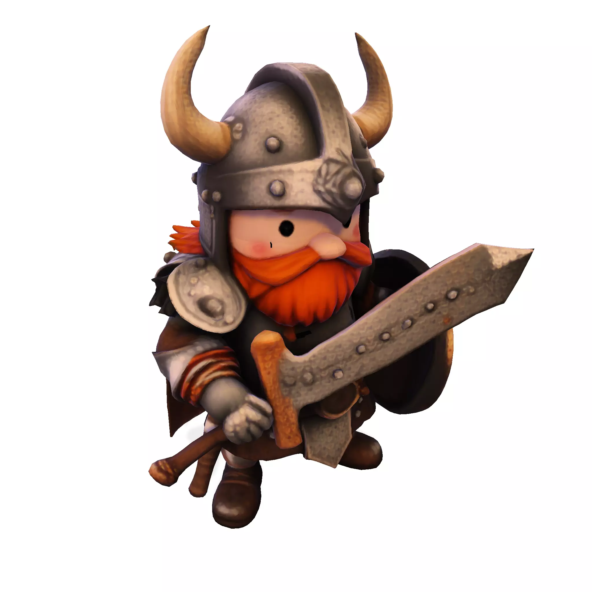 Mighty Chibi Warrior 3D Model with Greatsword 3D print model_8