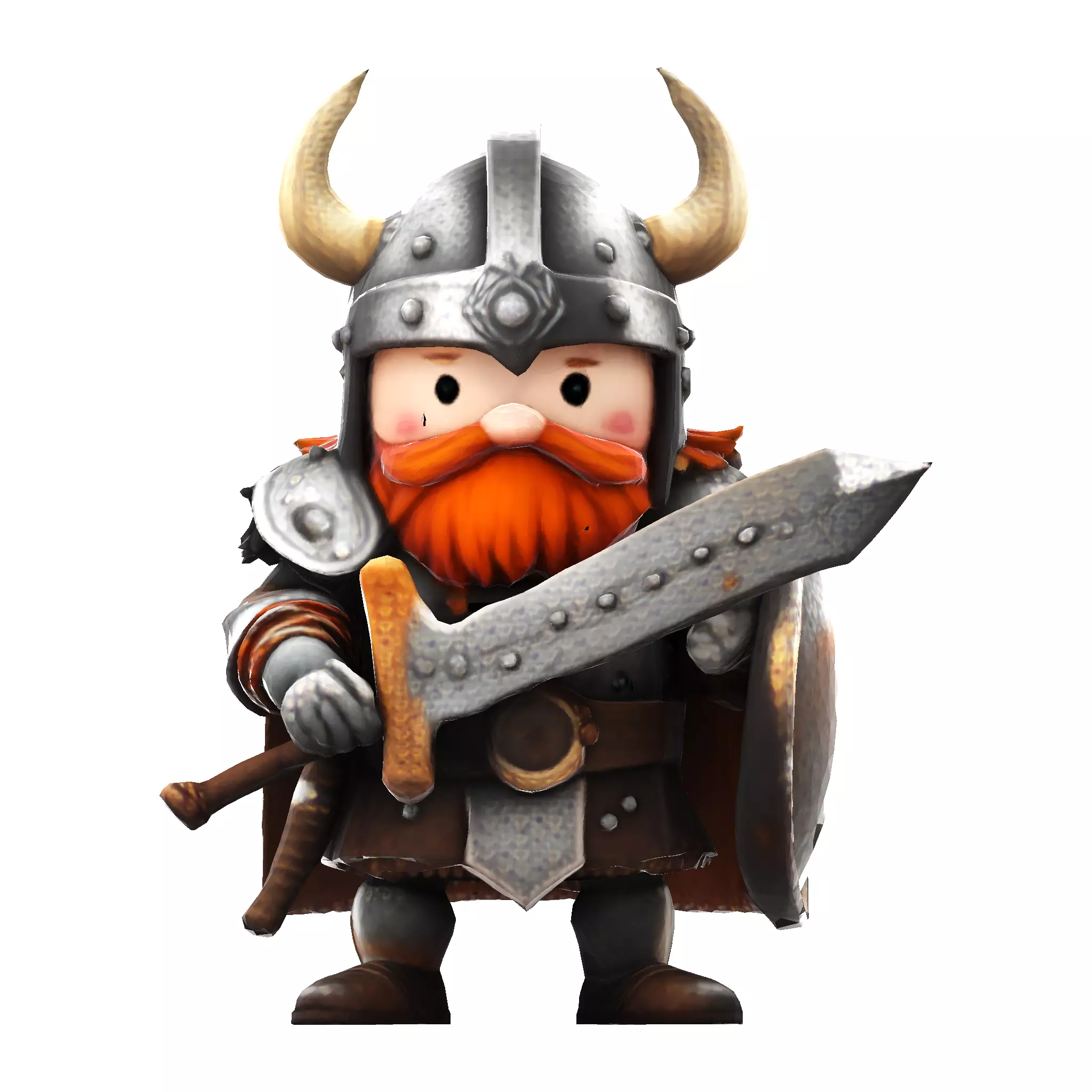 Mighty Chibi Warrior 3D Model with Greatsword 3D print model_17