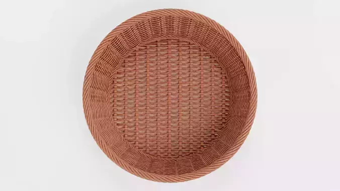 Wicker Basket - Realistic Woven Bowl 3D model 2