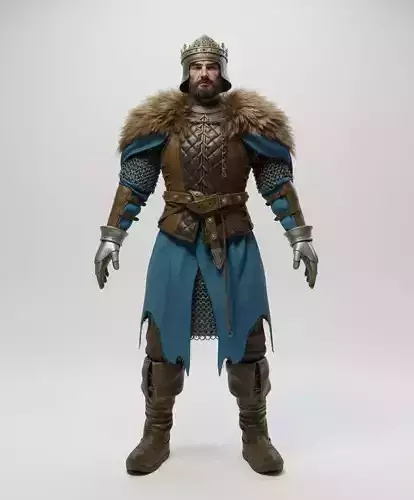 Medieval King Character  Realistic 3D Model