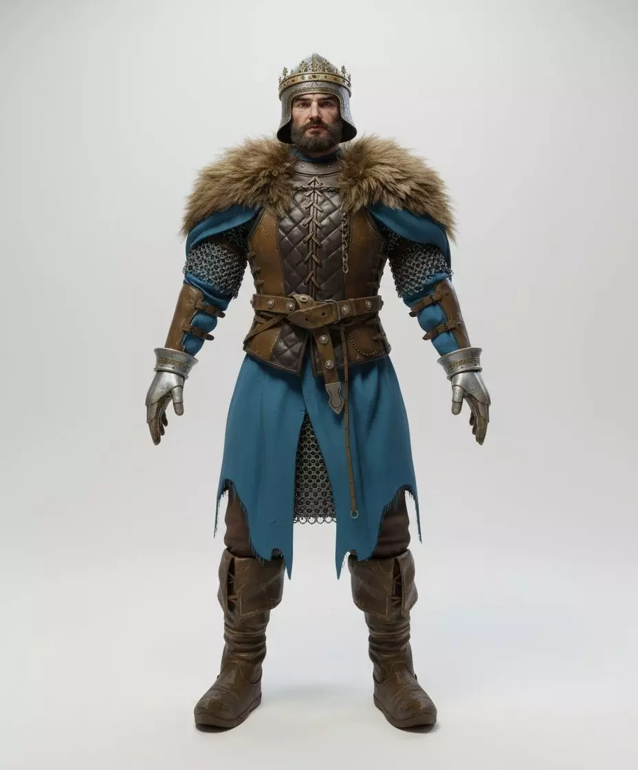 Medieval King Character Realistic 3D Model 3D model_0
