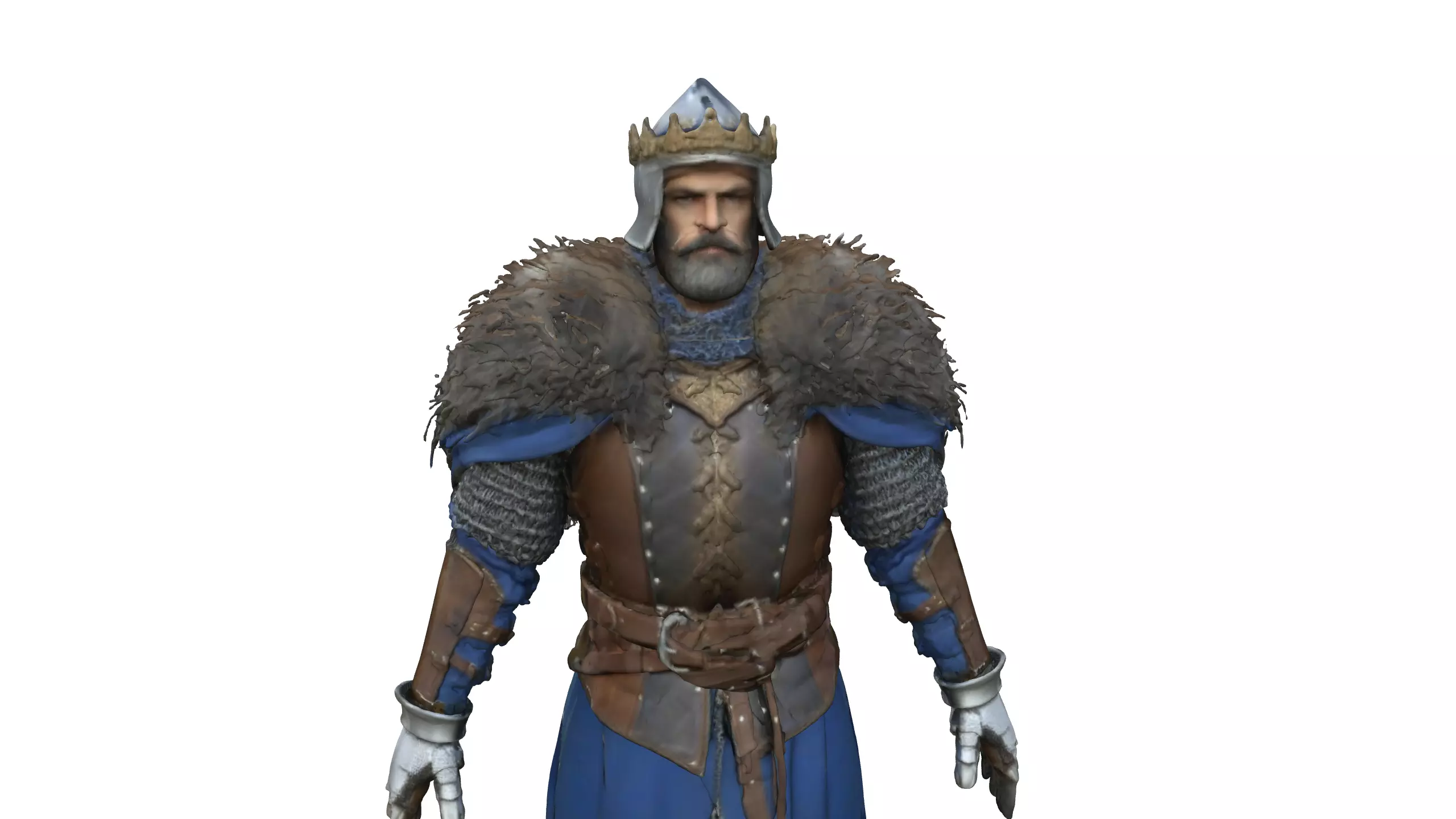 Medieval King Character Realistic 3D Model 3D model_6