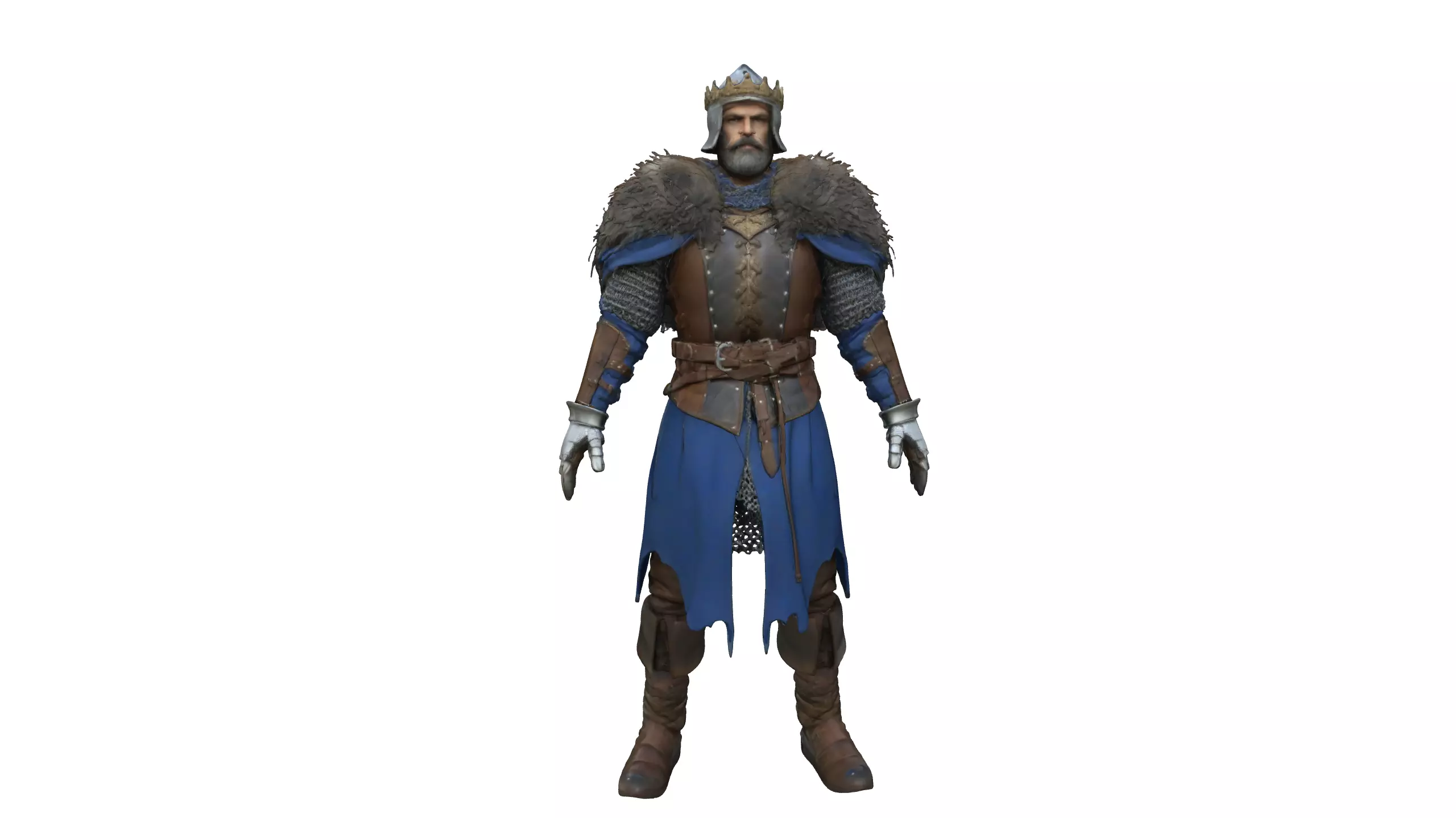 Medieval King Character Realistic 3D Model 3D model_1