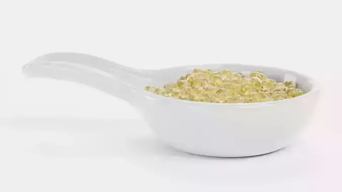Yellow Caviar - Appetizer Spoon with Fish Roe Serving Setup 3D model 6