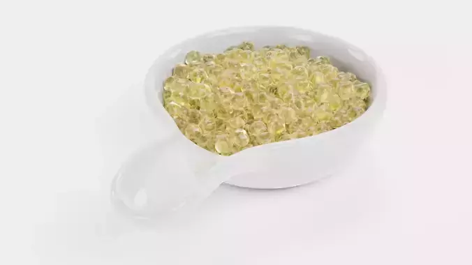 Yellow Caviar - Appetizer Spoon with Fish Roe Serving Setup 3D model 4