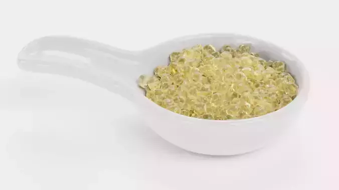 Yellow Caviar - Appetizer Spoon with Fish Roe Serving Setup 3D model 3