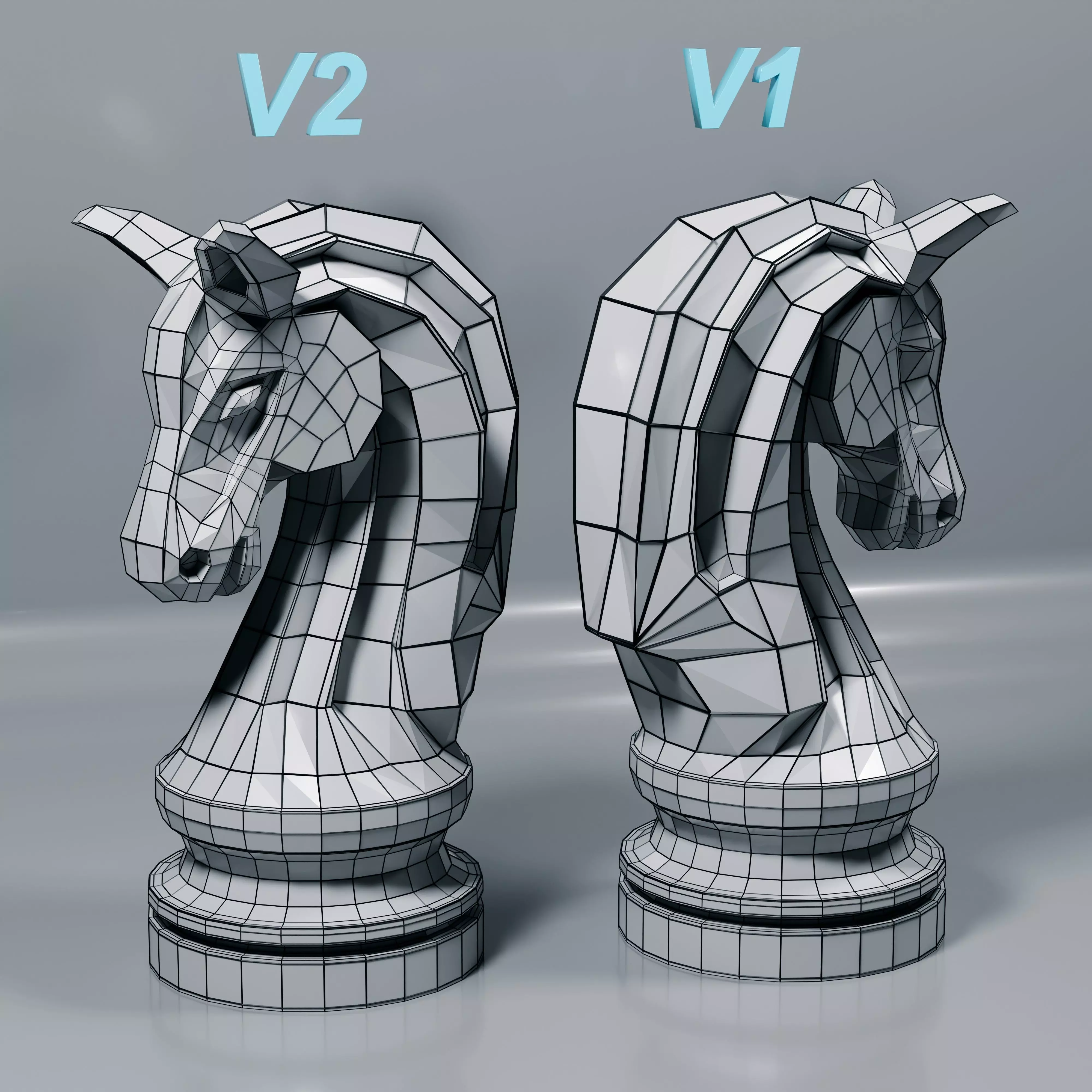 Phantom Chess Knight piece 3D print model_12