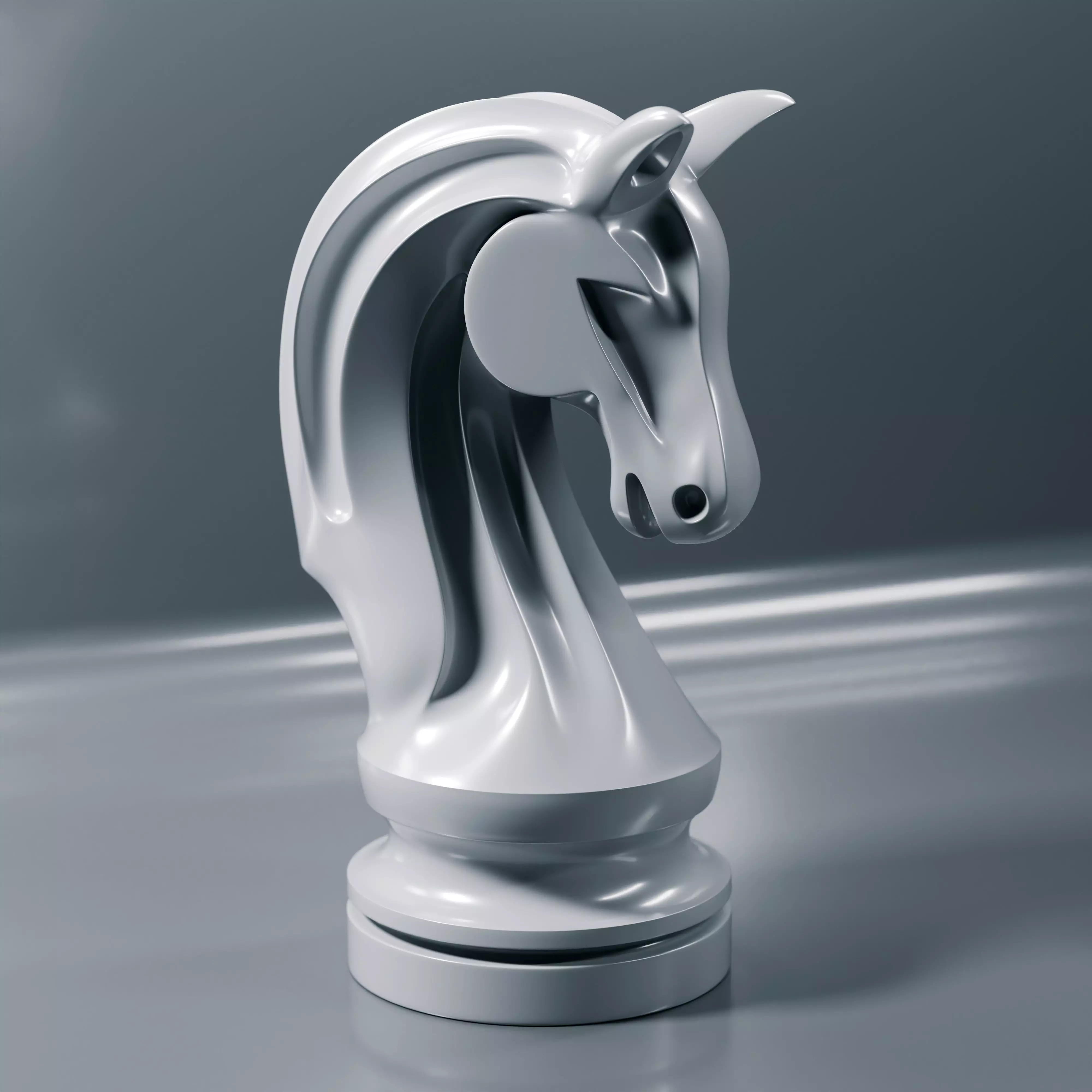 Phantom Chess Knight piece 3D print model_9