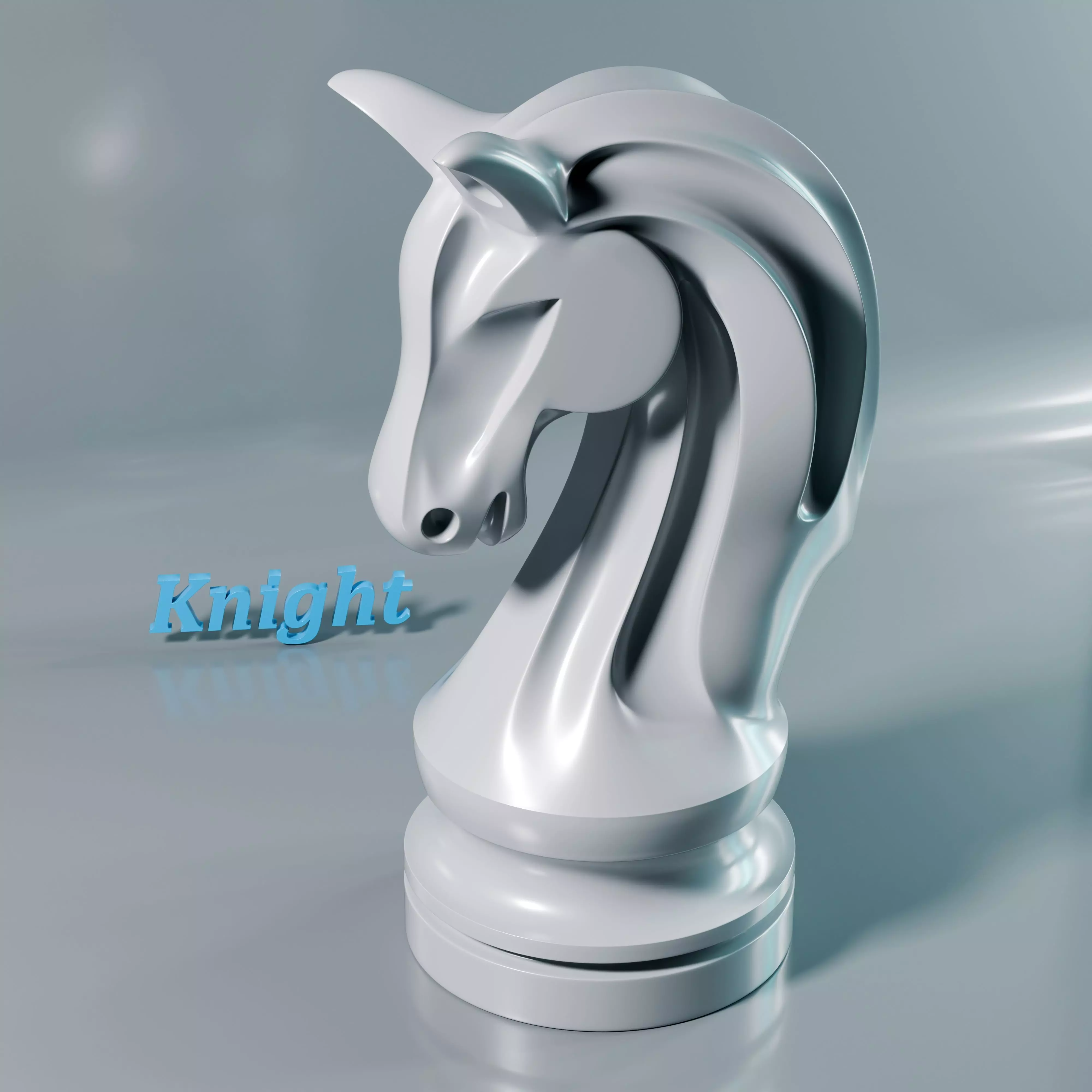 Phantom Chess Knight piece 3D print model_8
