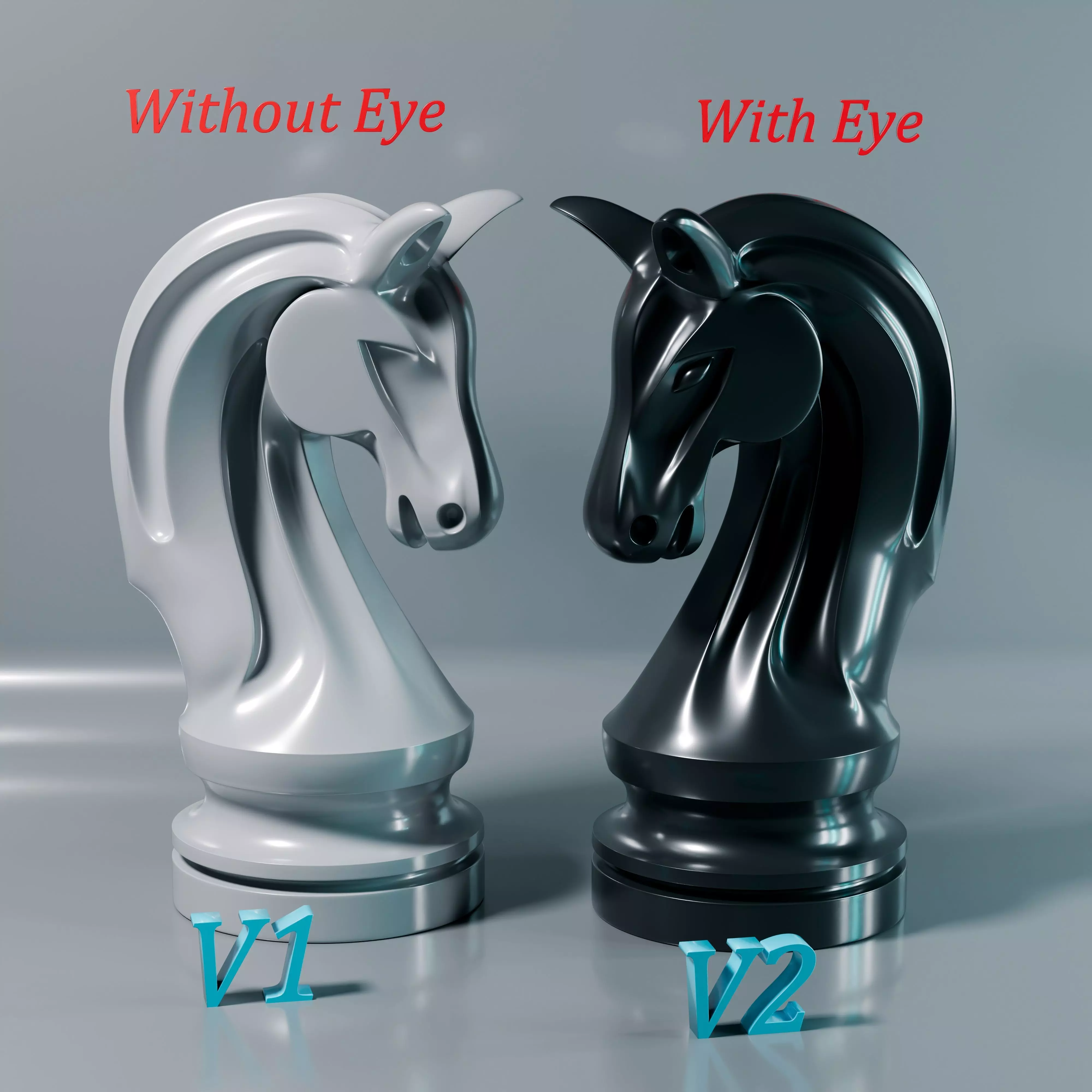 Phantom Chess Knight piece 3D print model_2