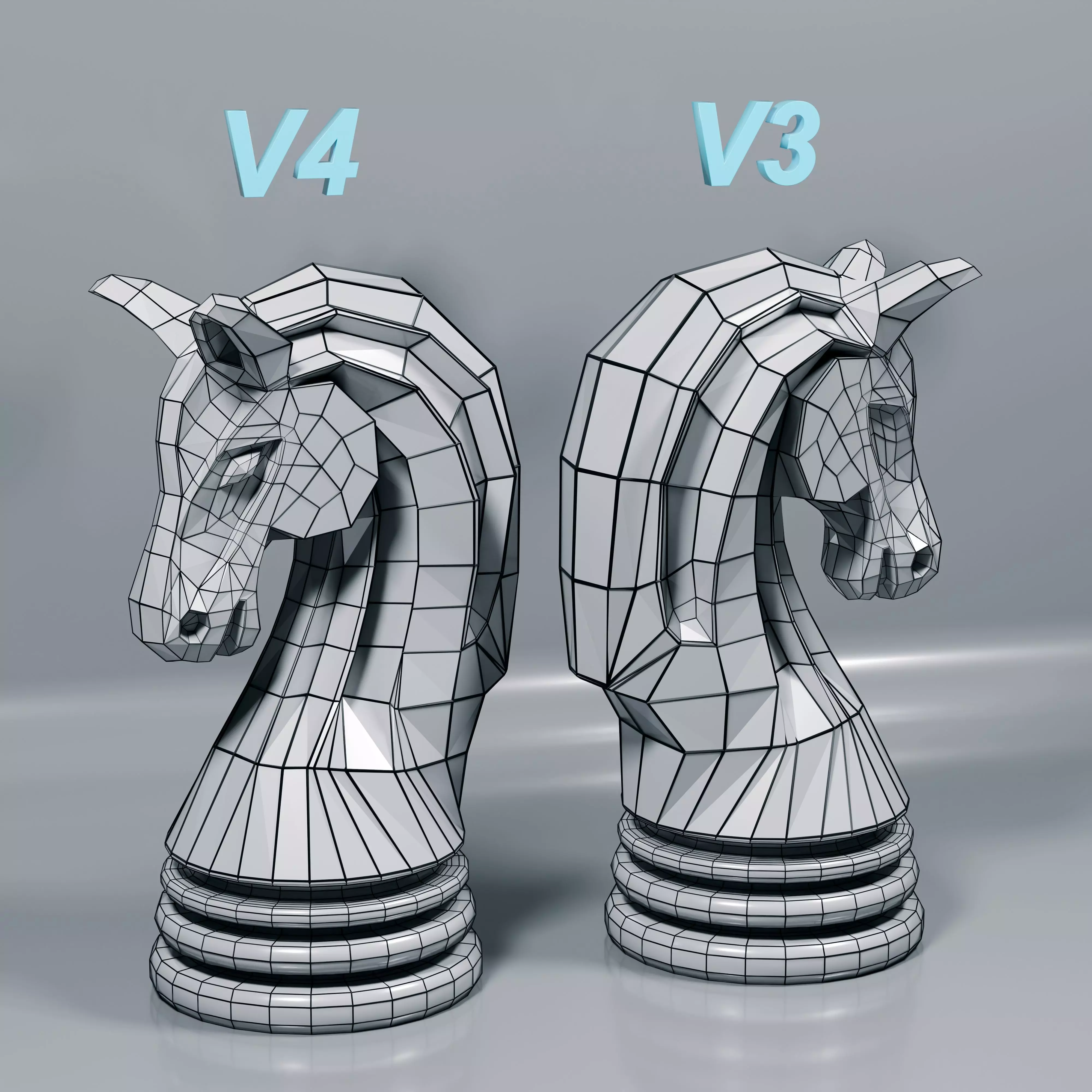 Phantom Chess Knight piece 3D print model_13