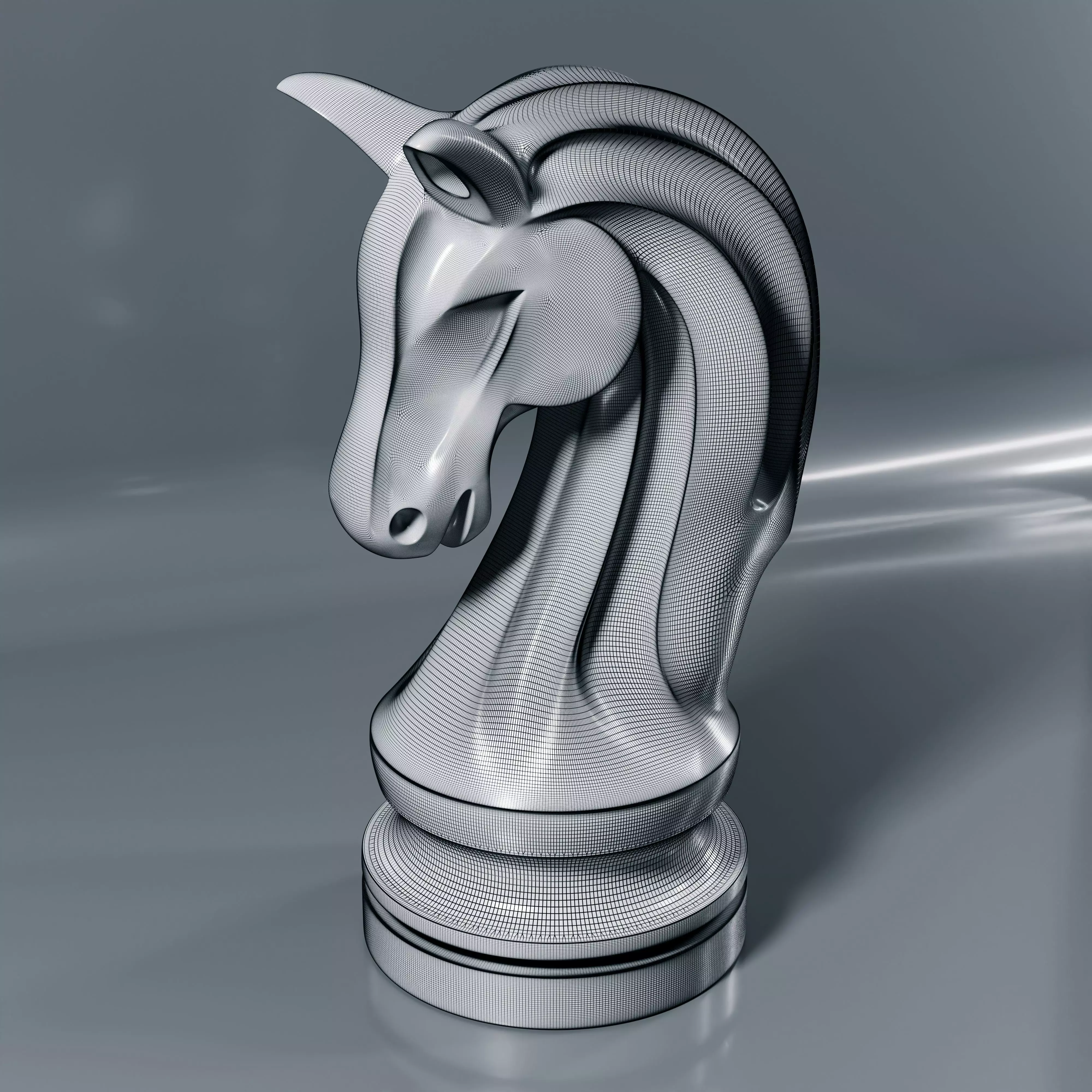 Phantom Chess Knight piece 3D print model_11