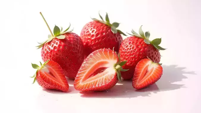Strawberries multiple Red High-poly
