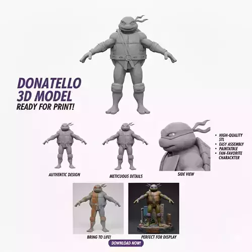 Mutant Turtle 3D Model Game-Ready PBR