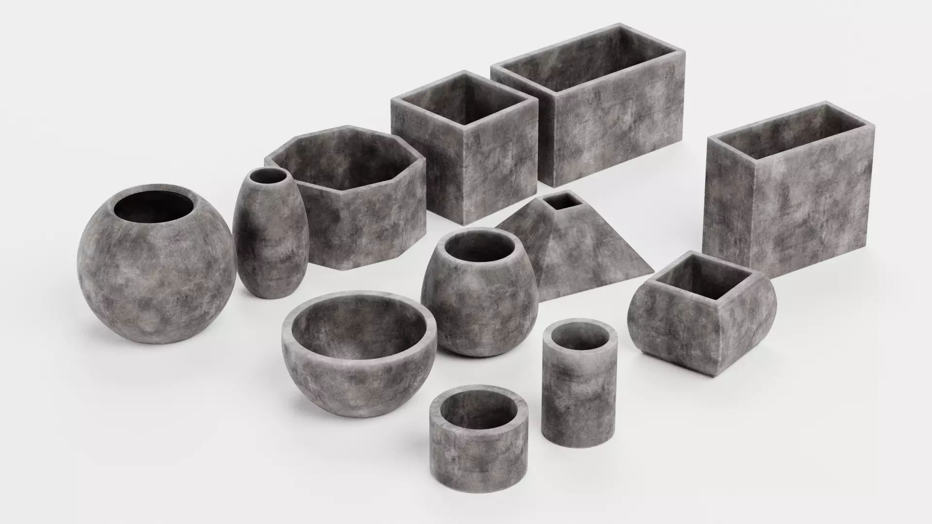 -Concrete Flower Pots- 3D model_3