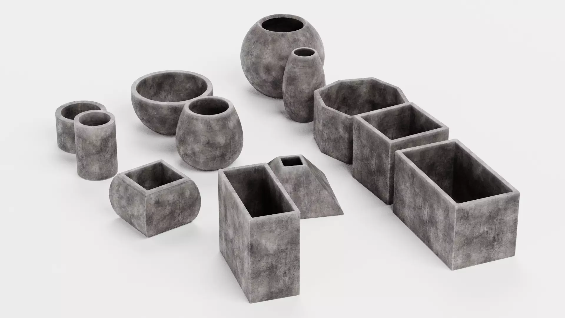 -Concrete Flower Pots- 3D model_5