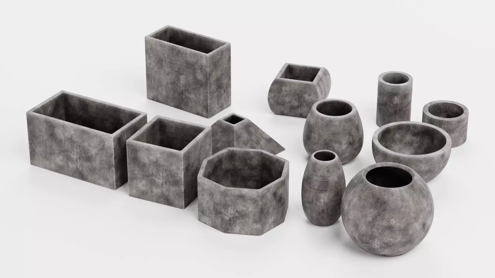 -Concrete Flower Pots- 3D model_4