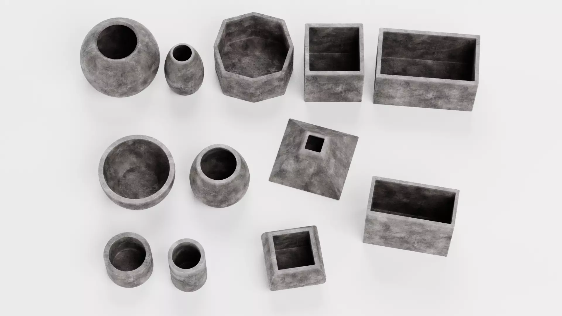 -Concrete Flower Pots- 3D model_2