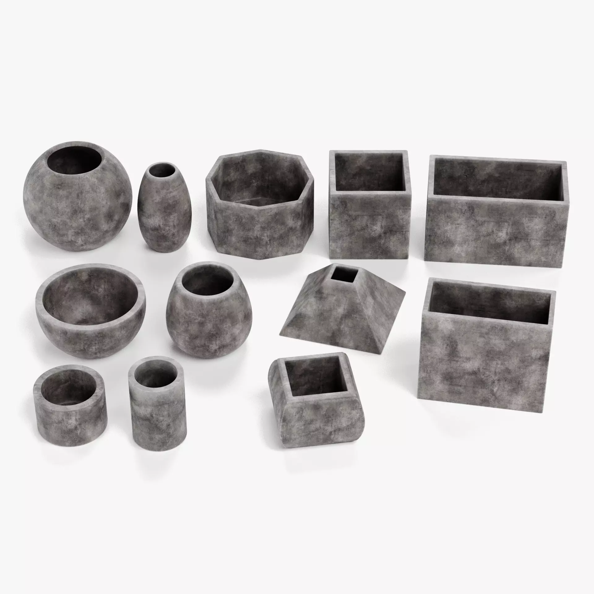 -Concrete Flower Pots- 3D model_33