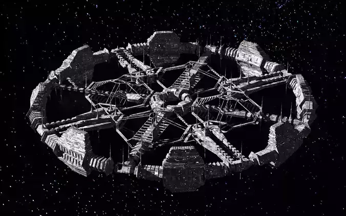 Round Space Station - Sci-Fi Center - Space Base