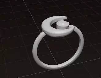 Celestial Crescent Ring 3D print model_5