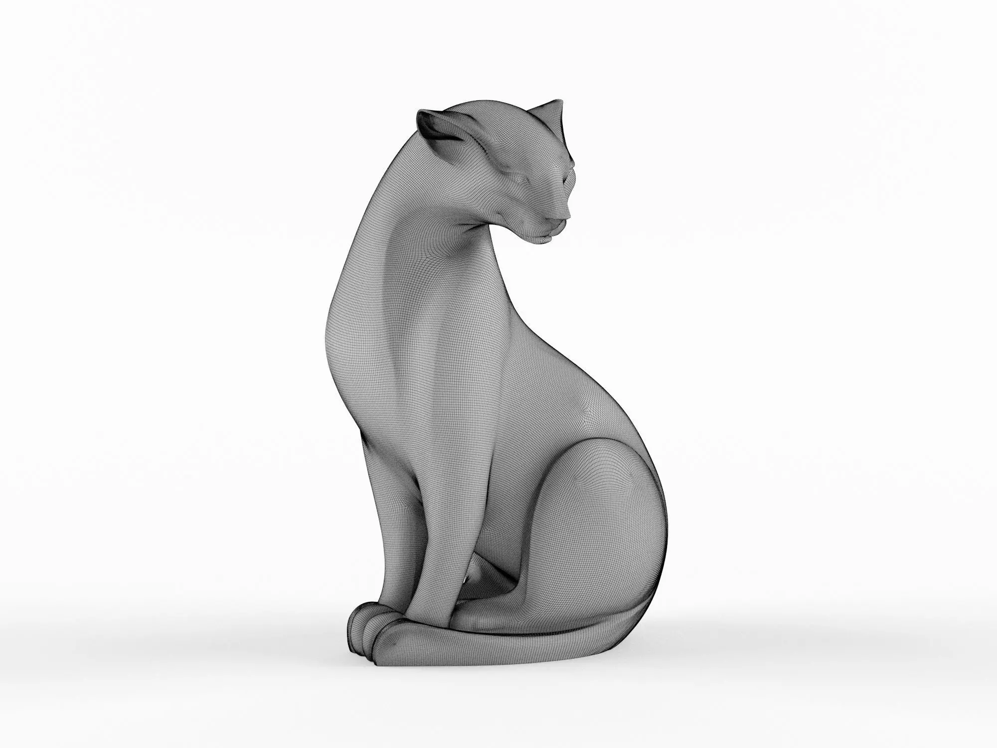 Elegant Wooden Cheetah Sculpture 3D model_3