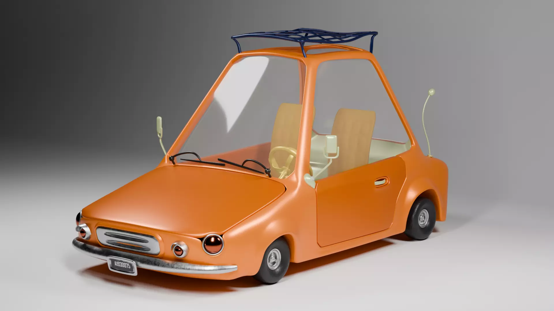 Lowpoly Stylized cartoon car -PBR Textures Low-poly 3D model_0