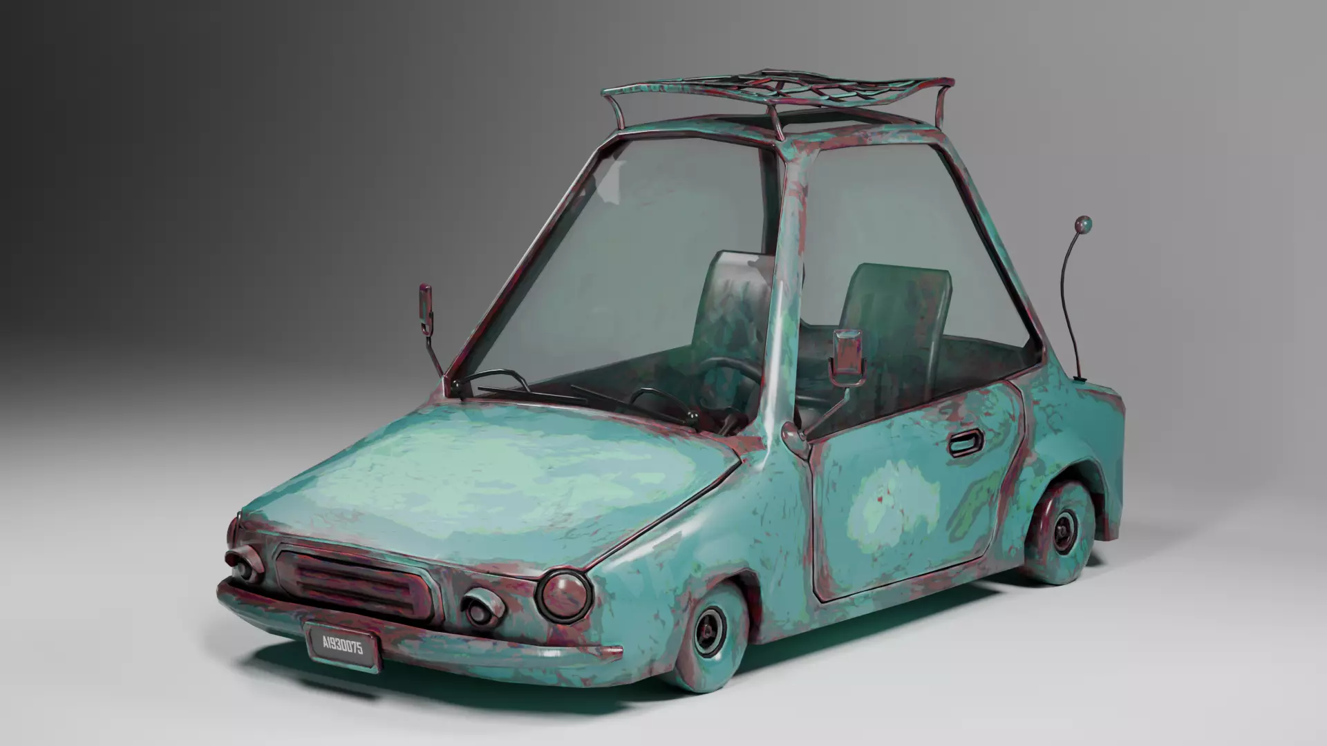 Lowpoly Stylized cartoon car -PBR Textures Low-poly 3D model_2