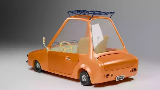 Lowpoly Stylized cartoon car -PBR Textures Low-poly 3D model 4