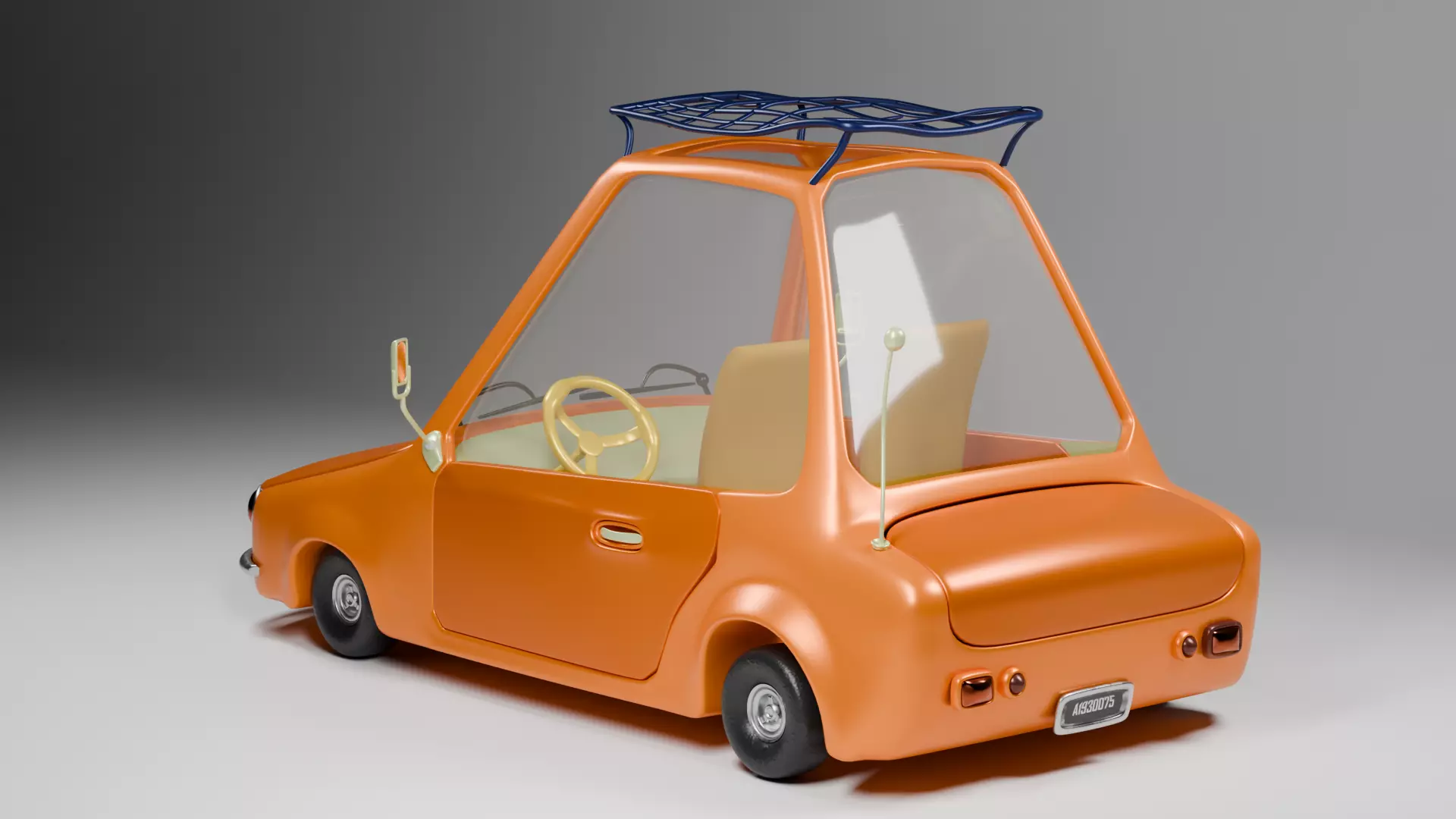 Lowpoly Stylized cartoon car -PBR Textures Low-poly 3D model_4