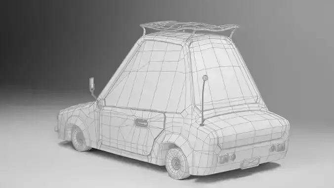 Lowpoly Stylized cartoon car -PBR Textures Low-poly 3D model 5
