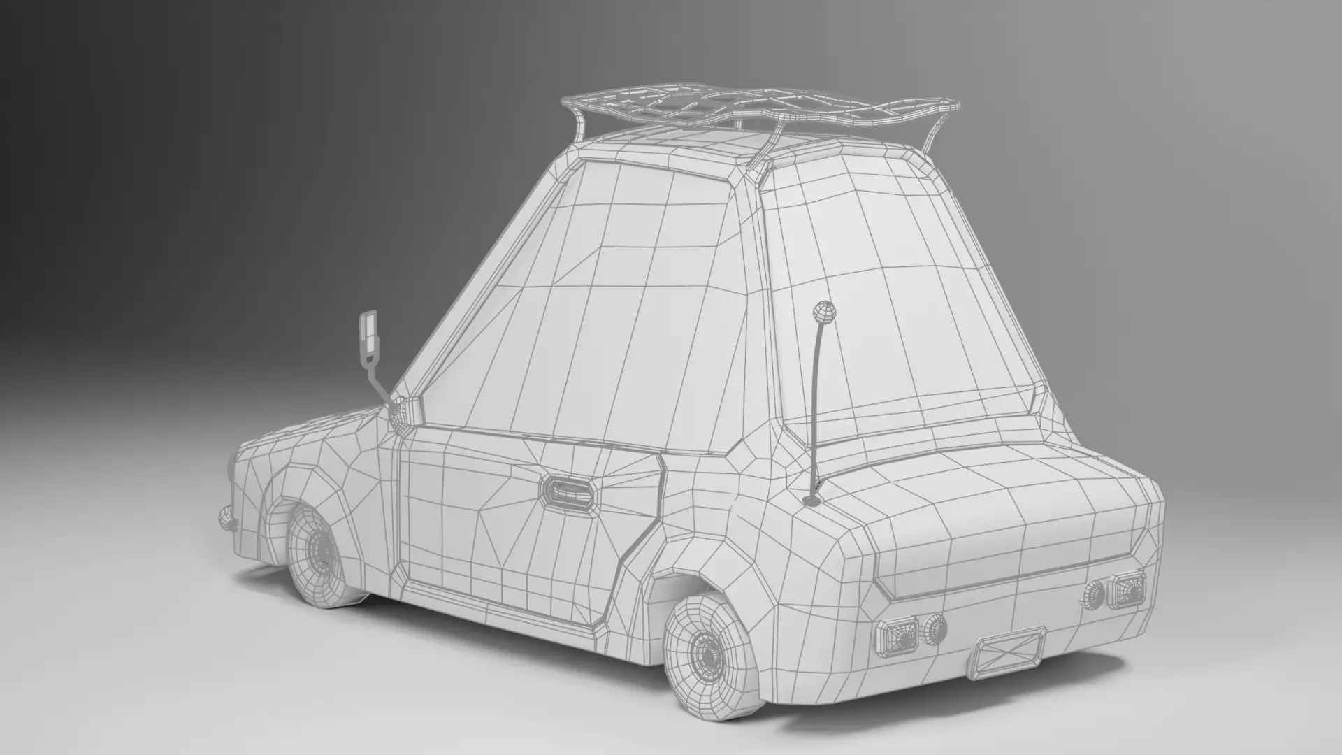 Lowpoly Stylized cartoon car -PBR Textures Low-poly 3D model_5