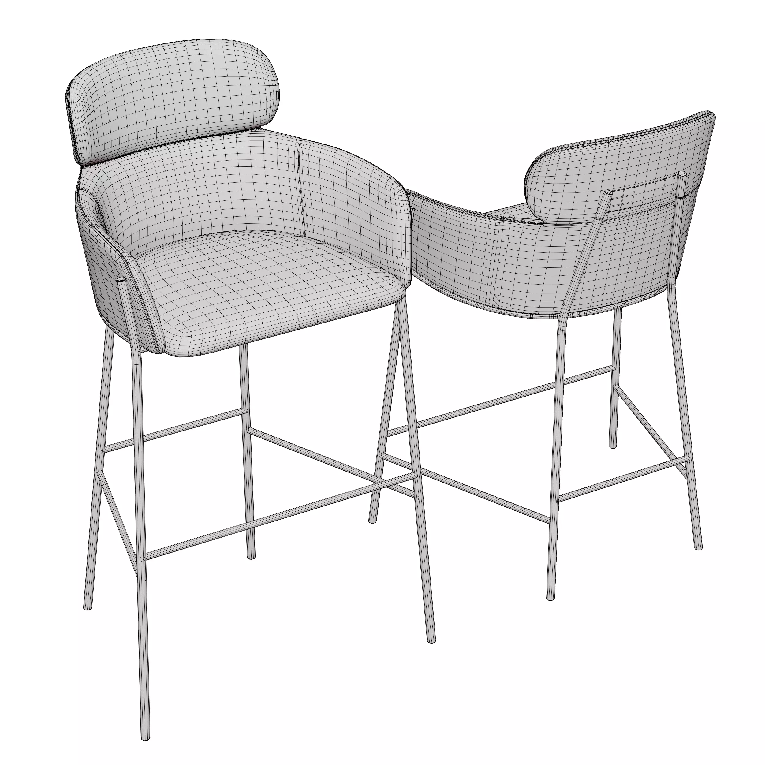 Counter barstool 3D model_6
