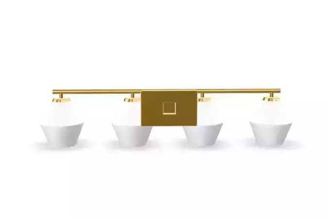 Light Brushed Gold Mid Century Modern Vanity Light