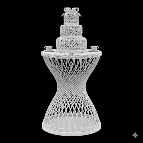 Cafe Table Cake with Coffee Cups