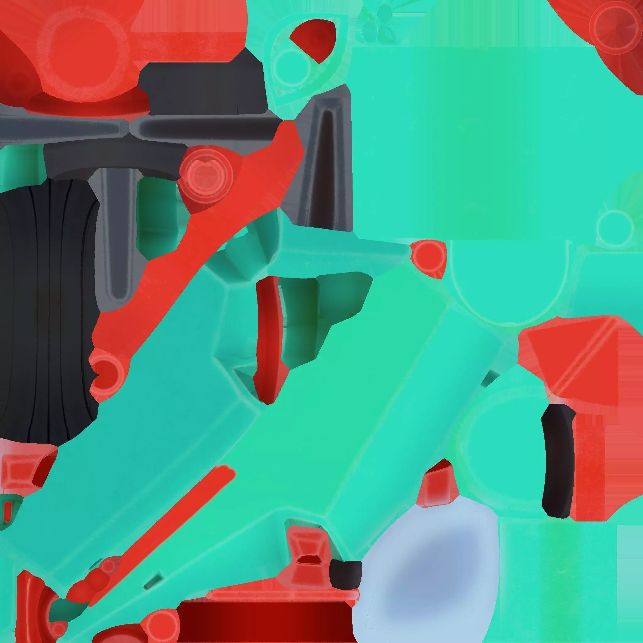 Stylized Modular Low Mid Poly Car Game-Ready Breakable Parts Low-poly 3D model_5