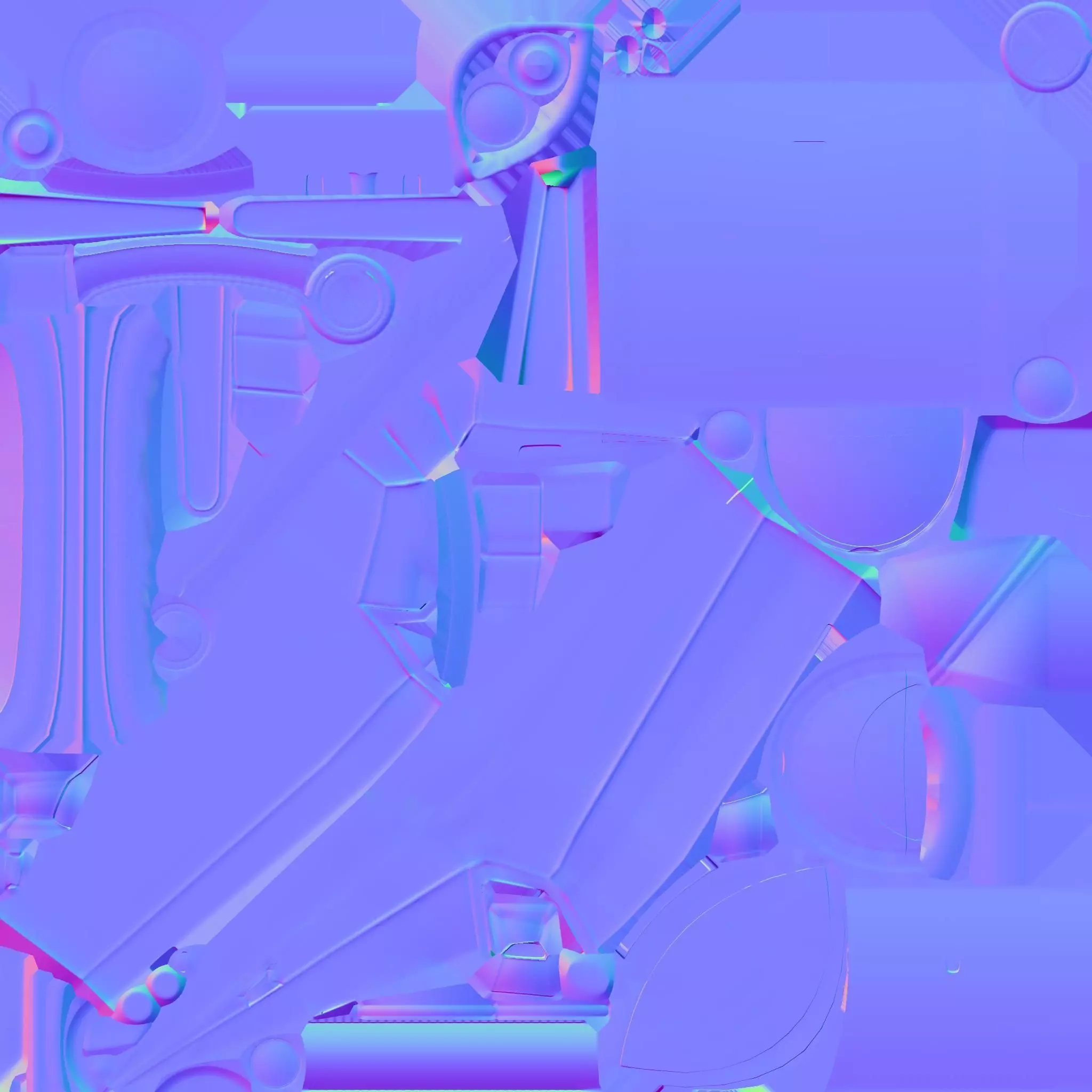 Stylized Modular Low Mid Poly Car Game-Ready Breakable Parts Low-poly 3D model_7