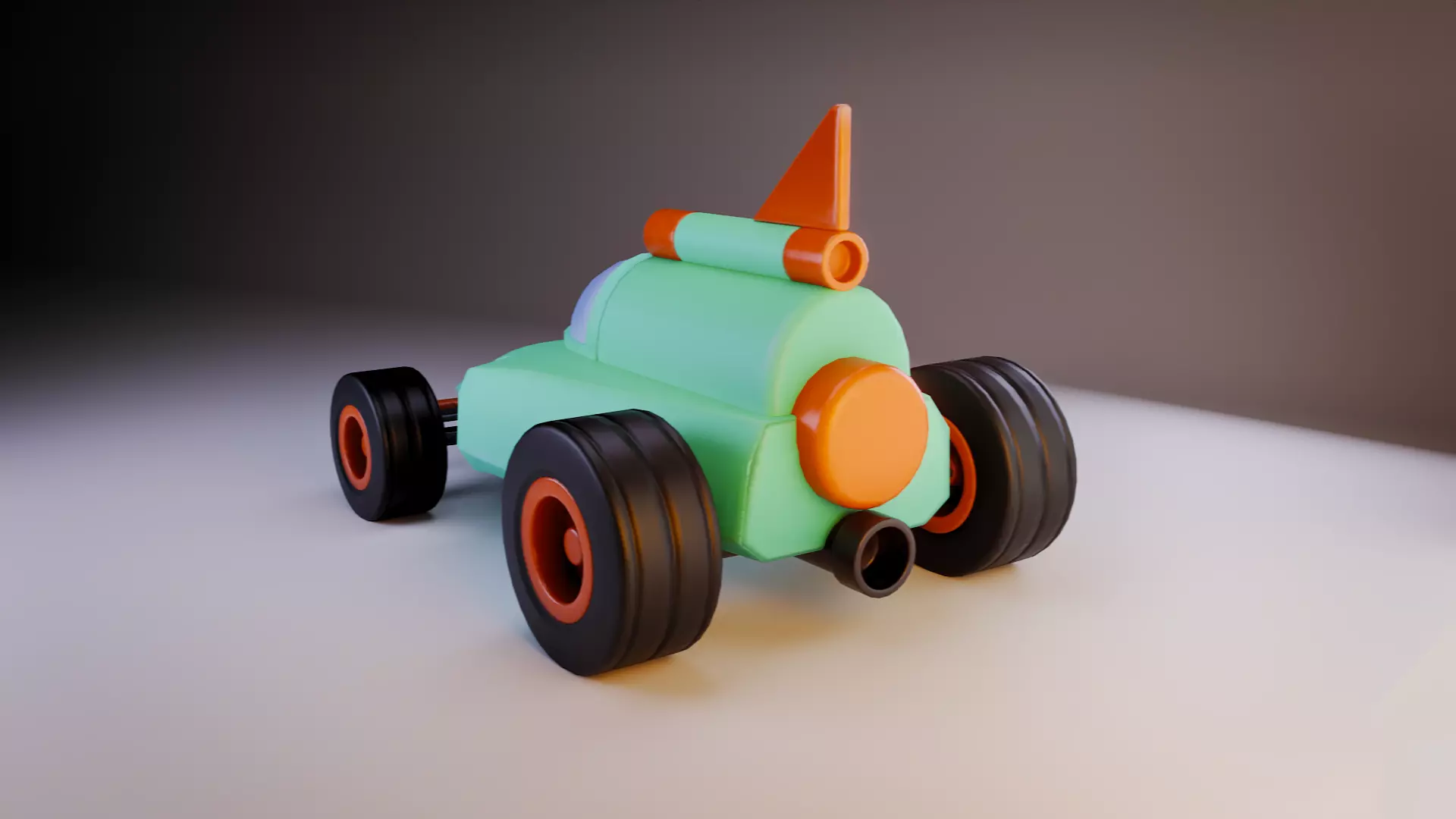 Stylized Modular Low Mid Poly Car Game-Ready Breakable Parts Low-poly 3D model_3