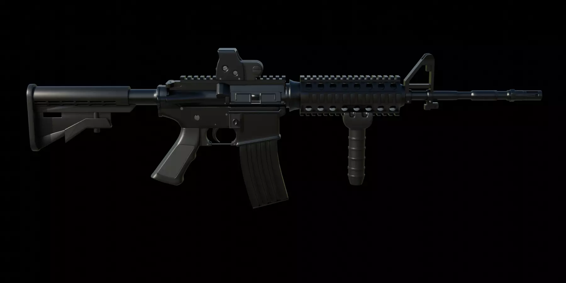 Rifle m4a1 Free 3D model_0