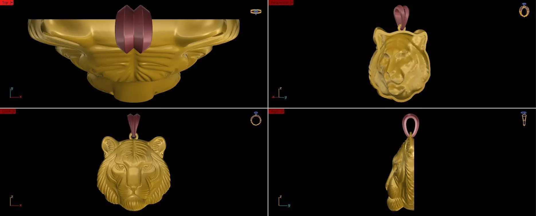 Tiger Pendant 3D print model_7