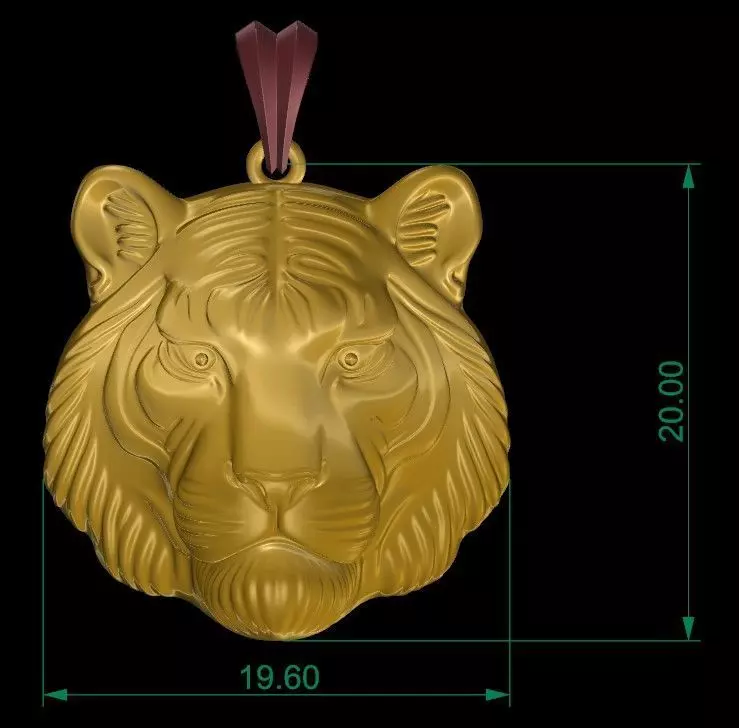 Tiger Pendant 3D print model_4