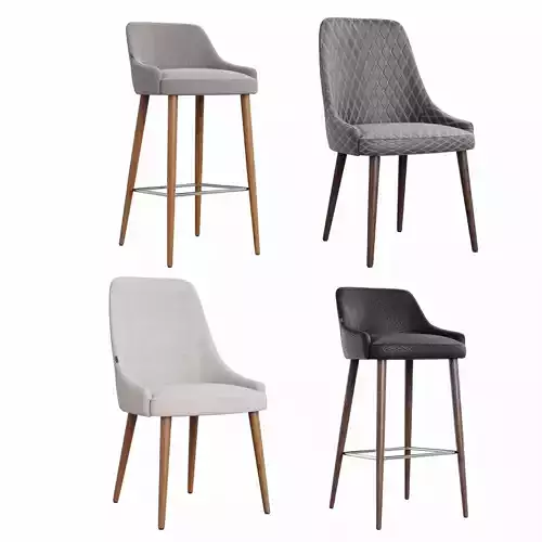 wooden chair in four diffrent design