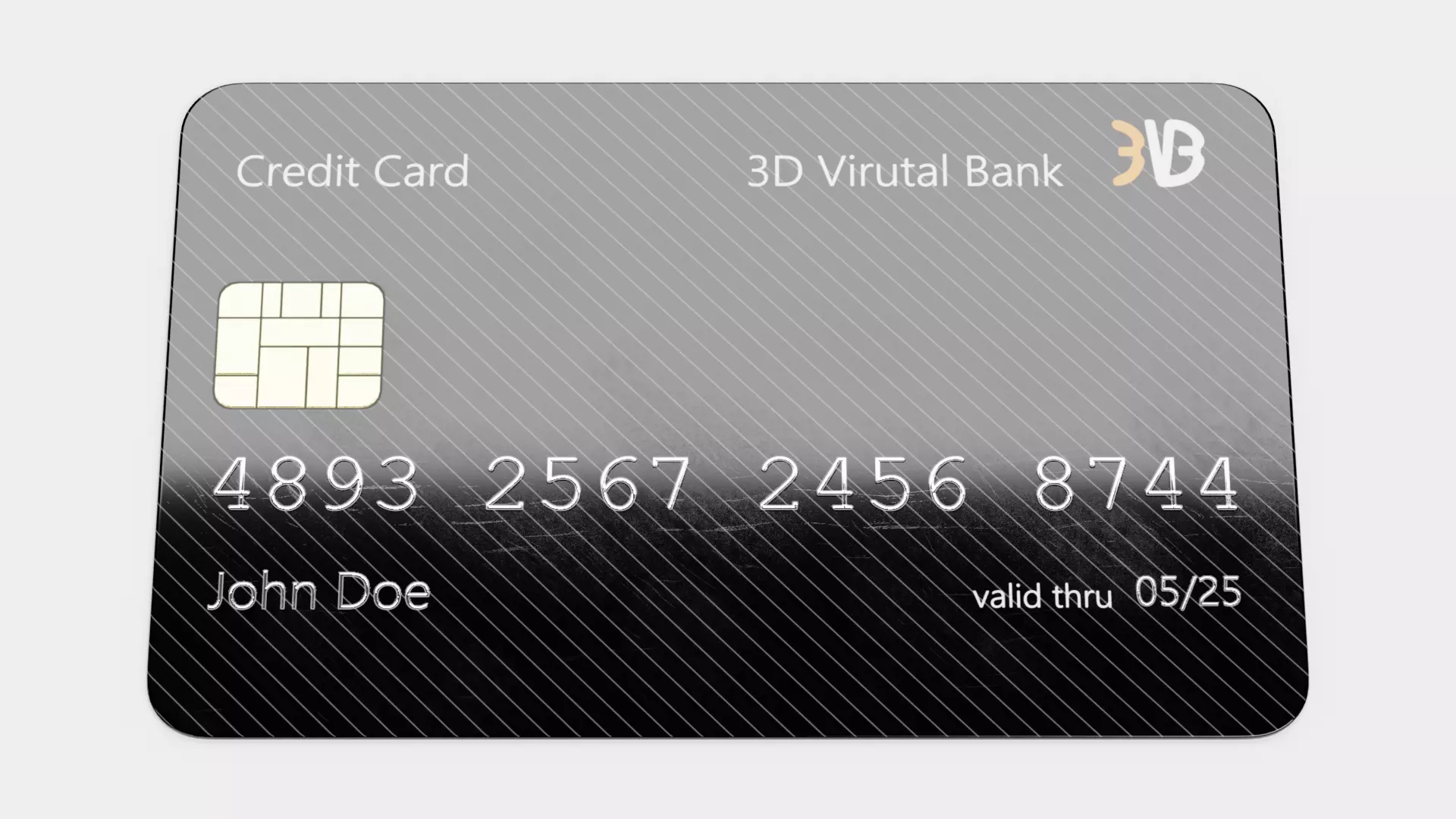 Credit Card V5 - Generic Payment Prop with Custom Design 3D model