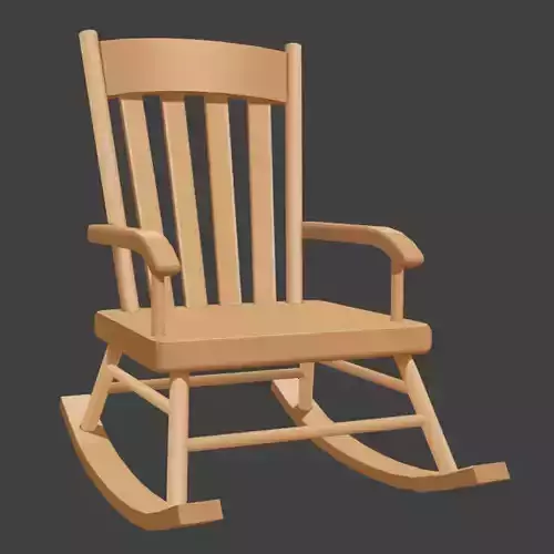 Stylized Hand-Painted Rocking Chair
