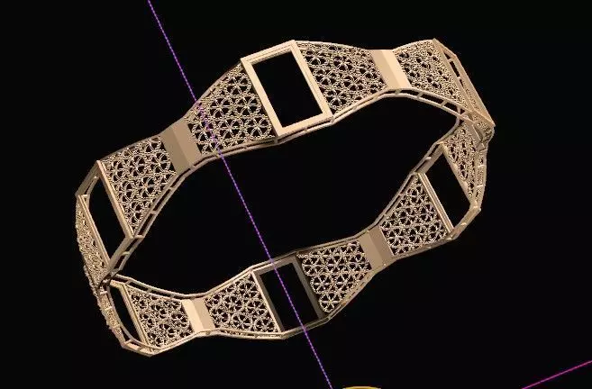 1149 Linear Luxe Bangle 12gm 3D print model_3