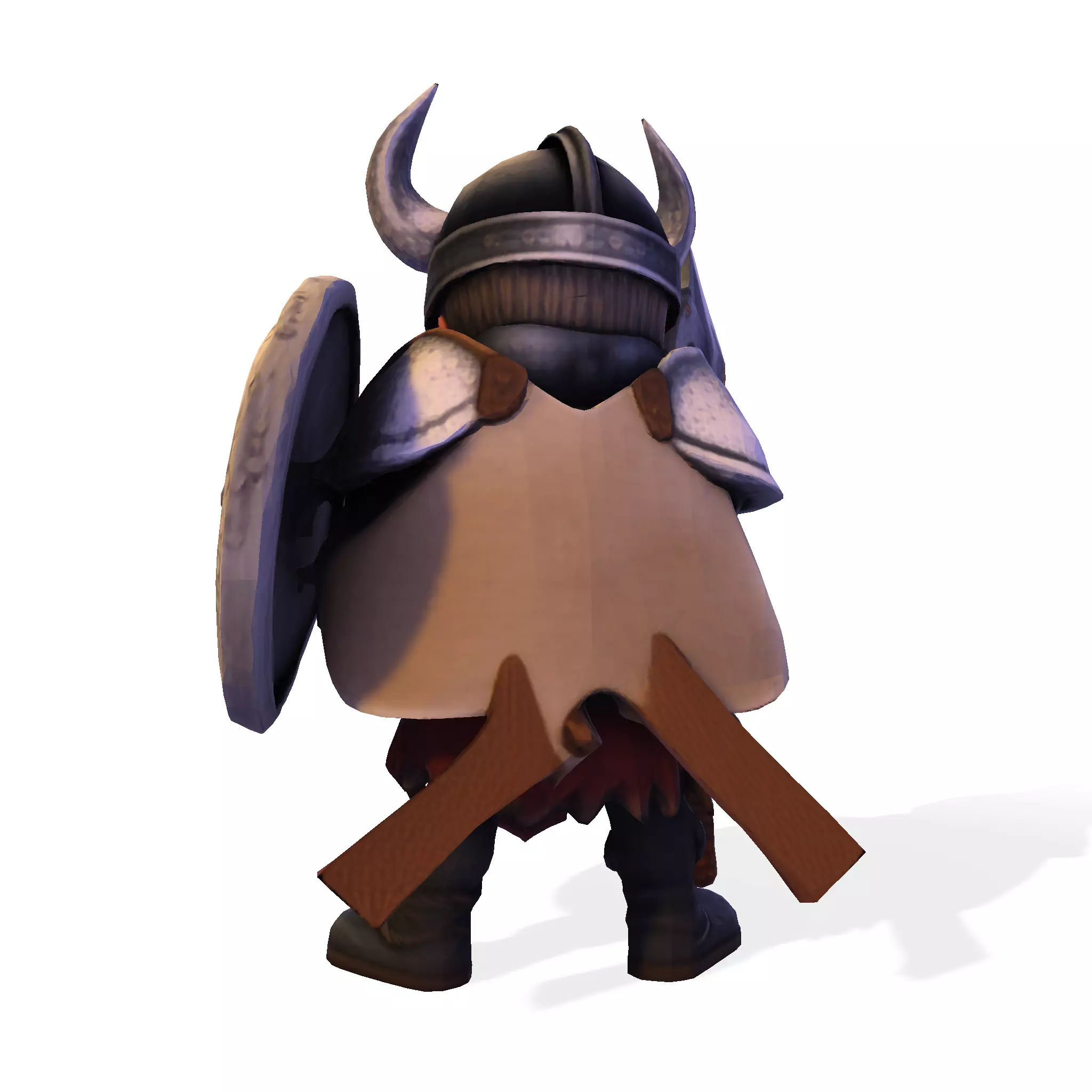Low Poly Viking Spearman 3D Model 3D print model_3