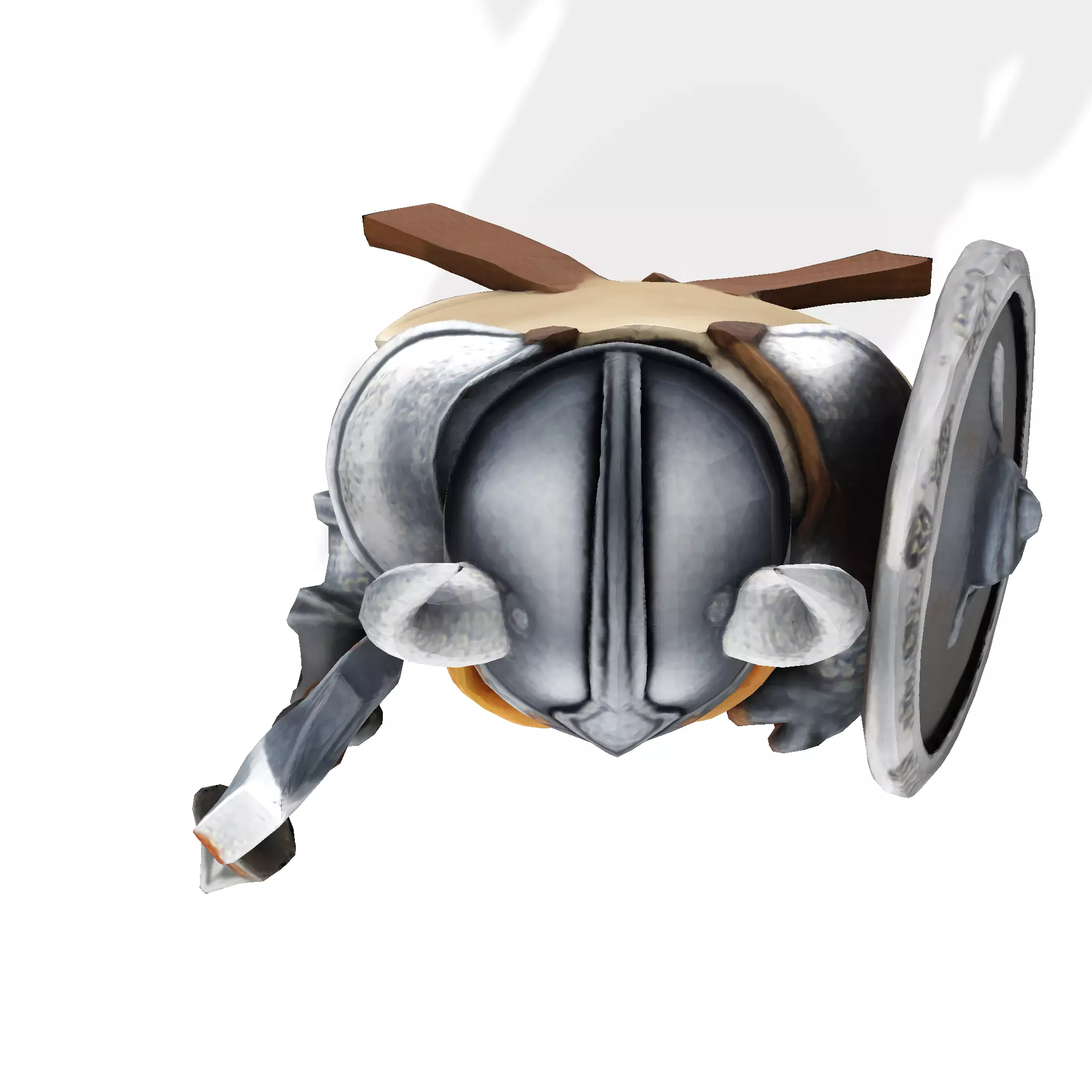 Low Poly Viking Spearman 3D Model 3D print model_19