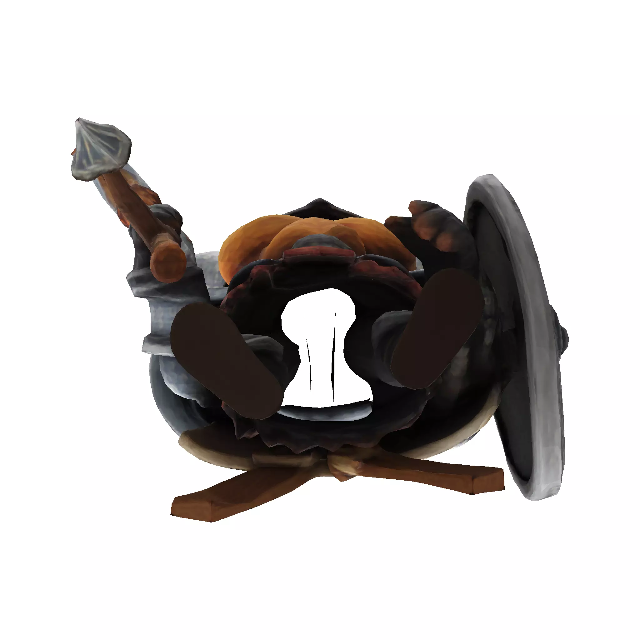 Low Poly Viking Spearman 3D Model 3D print model_20