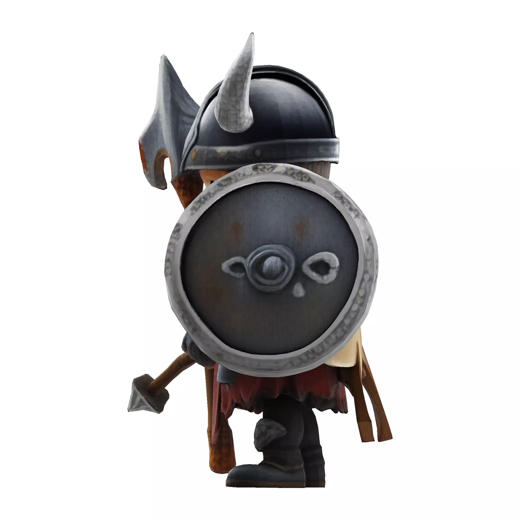 Low Poly Viking Spearman 3D Model 3D print model_16