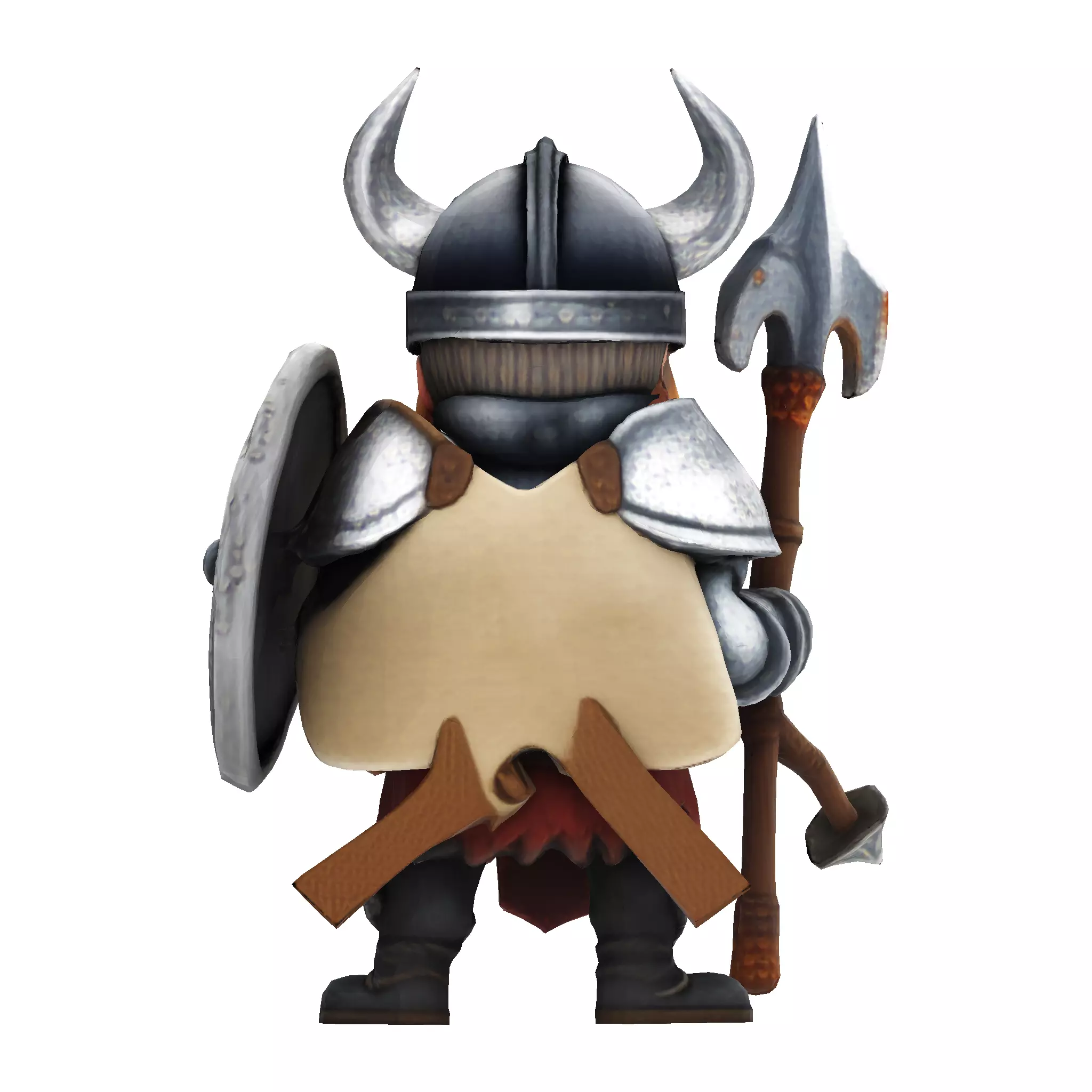 Low Poly Viking Spearman 3D Model 3D print model_17